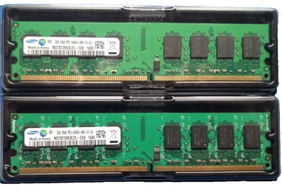 KIT MEMORIE RAM SAMSUNG 4 GB (2 x 2 GB) DDR2 800 MHz - 1,8 V - MB CON CPU INTEL - Immagine 1 di 4