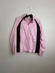 Danskin XL Windbreaker pink braun durchgehender Reißverschluss Damen gebraucht, in einwandfreiem Zustand verstaubar Reise H4 - Bild 1 von 7