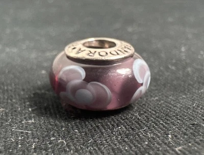 Pandora Purple & Blue Flowers for You Murano Glass Bead Charm - Image 1 of 4
