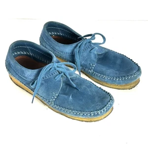 Clarks Originals Wallabees Mens Size 9.5 M Blue Turquoise Suede Casual Shoes - Picture 1 of 12
