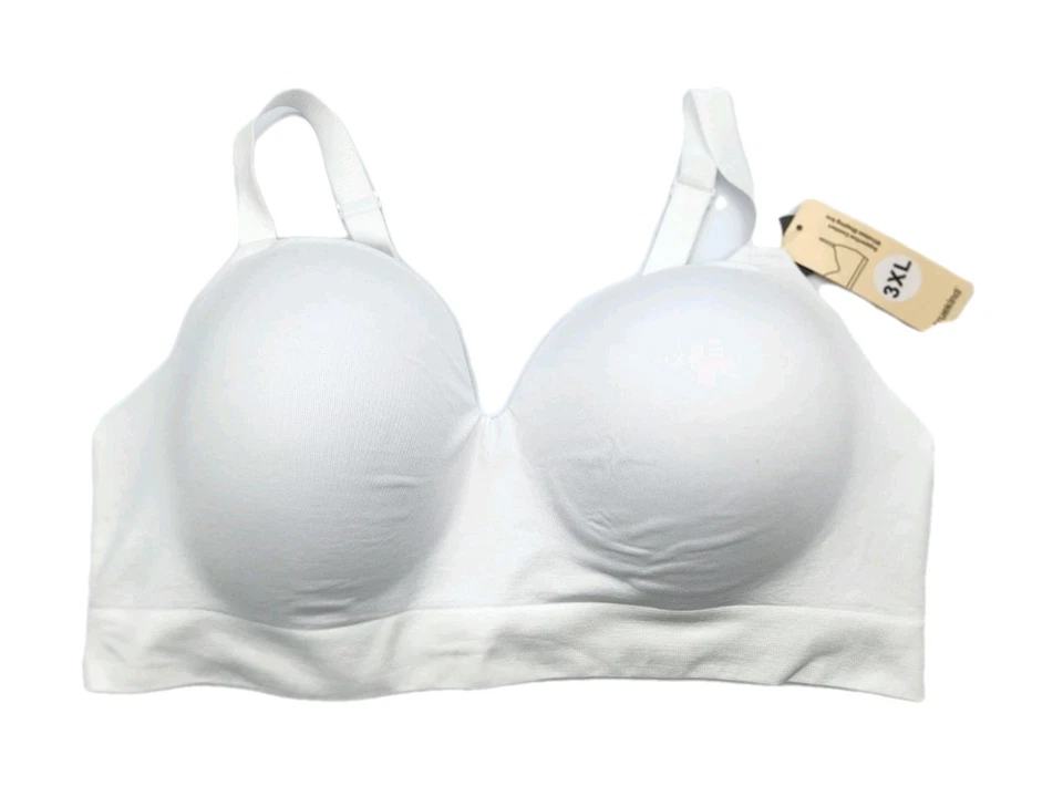 Truekind White 10210 Supportive Comfort Wireless Shaping Bra Size 3XL