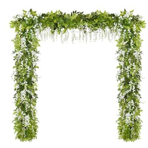 2Pcs 12Ft Wisteria Artificial Flower Garland Hanging Flowers for Wedding Arch - Picture 1 of 9