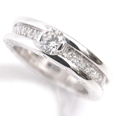 Anello solitario Bvlgari B.Zero1 in oro bianco 18 carati D0,34 carati con dia... - Immagine 1 di 4