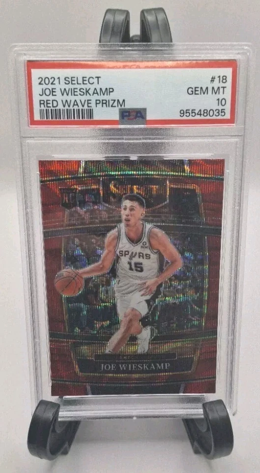 2021-22 Panini Select Red Wave Concourse Joe Wieskamp #18 RC PSA 10 - Image 1 of 2