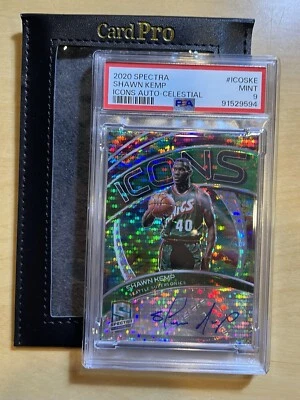 Shawn Kemp 2020 Panini Spectra Signed Icons  Celestial Prizm 25/35 Graded PSA 9 - Image 1 of 3