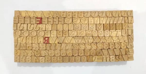 Vintage Letterpress Wood/Wooden Printing Type Block Typography 158pc 8mm #TP-298 - Picture 1 of 8