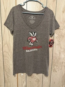 Women’s Wisconsin Badgers XL V Neck T Shirt NWT - Picture 1 of 9