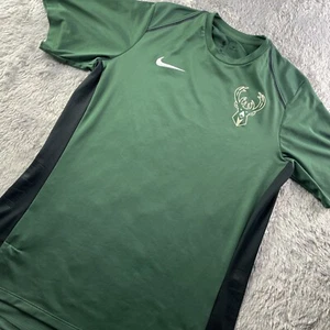 Milwaukee Bucks Shirt Mens Medium Green Nike Elite Shooter Performance Dri-Fit - Picture 1 of 11