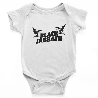 HATTREE Tutina neonato retrò BLACK SABBATH USA band anni 70 80 90 musica cotone biologico