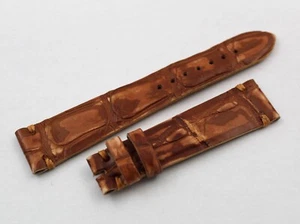 Cinturino Watch Pelle Alligatore Marrone Vintage 20/16mm Service Band Made Italy - Imagen 1 de 5