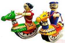 Handcrafted channapatna Wooden Rocking Horse Procession Couple Dolls/Toys