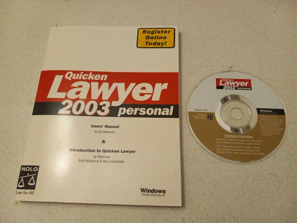 Quicken Lawyer 2003 Personal Version 2.0  Disk And Book Only - Image 1 of 2