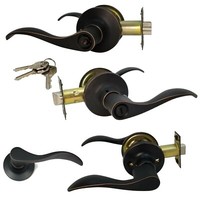 Lever Door Lock Cylinder Entry Privacy Passage Dummy Satin Brass Wave Handle