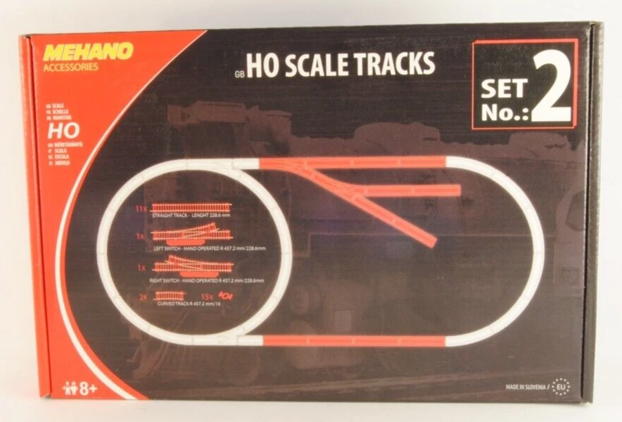 MEHANO F102 Set ampliamento tracciato binari dritti + scambi 30pz scala H0 1:87 - Immagine 1 di 1