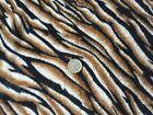Animal Print Tiger Stripes Brushed Nylon Black Brown Cream Fabric 100Cmx150cm