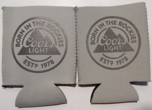 Lot of 2 COORS LIGHT BEER CAN COOLER COOZIE COOLIE KOOZIE HUGGIE GREY - Picture 1 of 1
