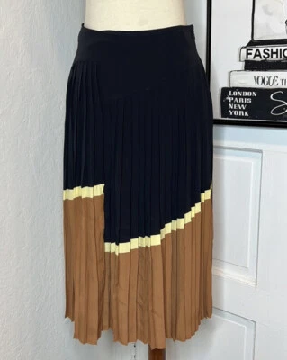 Falda Midi Marni 2012 Edición Invierno Multicolor Plisada Mezcla Seda 38/2 EE. UU. $595 Foto 1 de 4