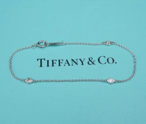 Tiffany & Co. Peretti Diamond DBTY Bracelet Platinum 6.5" BG985 - Picture 1 of 3
