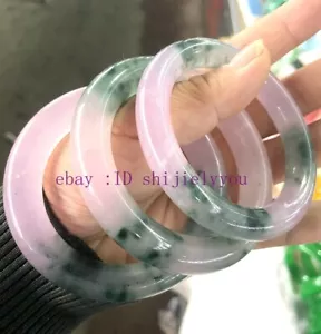 Natural Icy pink Jade Jadeite Hand Carved Bracelet Bangle 54-66mm Healing - Picture 1 of 3