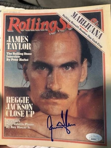 James Taylor firmado certificado de autenticidad JSA 8x10 de su portada de revista Rolling Stones 1979 - Imagen 1 de 5