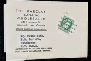 Timbro busta lettera commerciale The Barclay Canada grossista Montreal - Foto 1 di 3