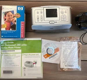 HP Photosmart 385 Digital Photo Inkjet Printer Bundle W Cord, Driver, 100 Sheets - Picture 1 of 9