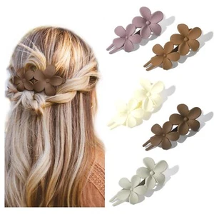 5Pcs Flat Hair Clips Matte Non-slip Stylish Lay Flat Claw Clips for Women Girls - Picture 1 of 6