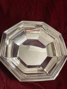 WALLACE SILVER OCTAGON BOWL CLASSICAL SERVICE ITEM - FRUIT FLORAL OR SIDE DISH - Picture 1 of 5