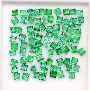 2.79 Cts Natural Emerald Square Cut 1.50 mm Lot 100 Pcs Lustrous Green Gemstones