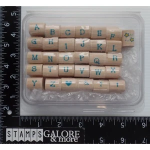 Rubber Stamps SMALL MINI DOT ALPHABET & SYMBOLS SET 31 HEART STARS & ? ! #BIN Z3 - Picture 1 of 3