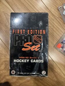 Pro Set Hockey Cards First Edition 1992-93 Series 1 Sealed Box NHL 36 Packs