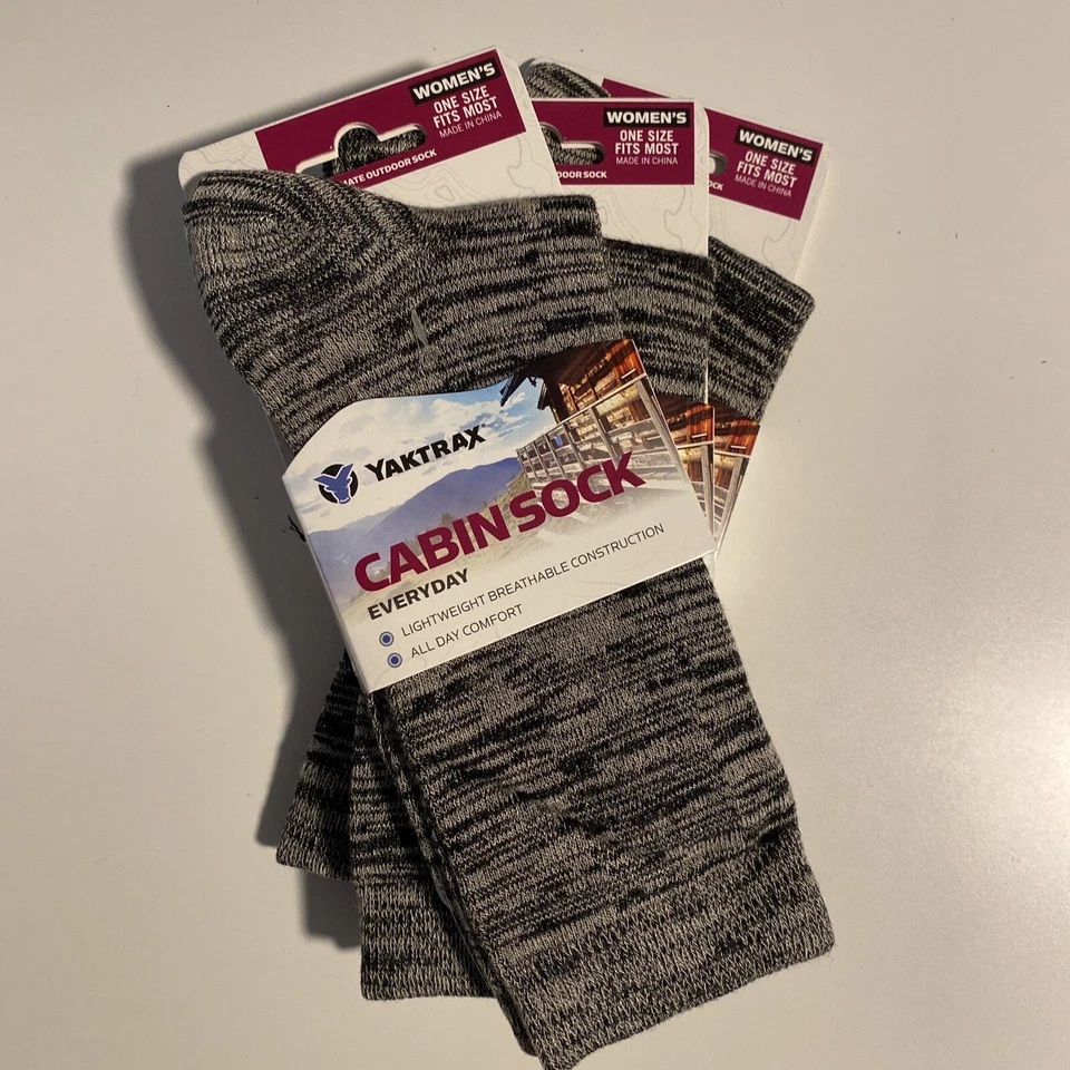 3 pares de calcetines de cabina grises Yaktrax para mujer talla única para la mayoría de todo el día cómodos nuevos Foto 1 de 4