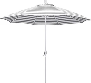 9' Aluminum Market Umbrella, Gray/White - Picture 1 of 1