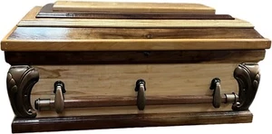 Very Elegant Solid Wood Maple Walnut Pet Casket Made in USA KY Proud - Picture 1 of 8