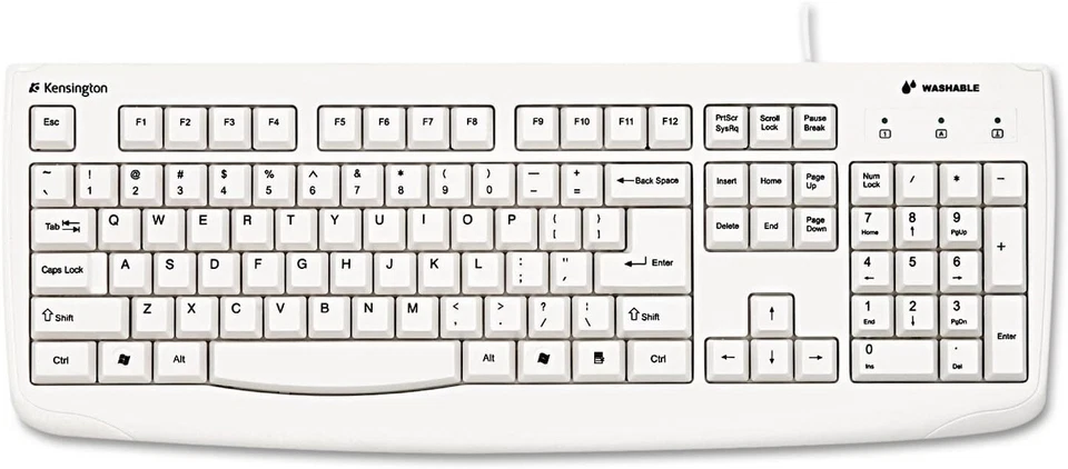 USB K64406US Kensington Pro Fit Washable Keyboard White - Image 1 of 4
