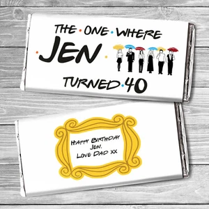 FRIENDS Birthday Novelty Chocolate Bar | Chocolate Bar & Wrapper Personalised - Picture 1 of 7