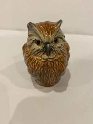 Goebel Owl Figurine Vintage Ceramic West Germany No. 38318-08 Brown Glossy EUC - Image 1 of 4