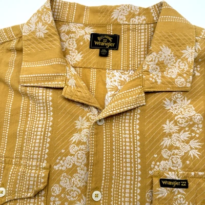 Billabong Wrangler Men's XXL 2XL Yellow Hawaiian Western Coastal Floral Button - Image 1 of 4