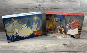 2 VTG  Disney Lady & the Tramp/Cinderella Jigsaw Puzzle 100 Piece By Springbok - Picture 1 of 10