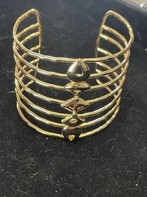 Brazalete Stella & Dot tono dorado multibarra geométrico moderno declaración Foto 1 de 4