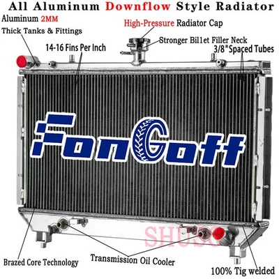 Aluminum 4 Row Radiator For 2010-2011 Chevrolet Camaro SS Coupe 6.2L V8 Engine Foto 1 de 4