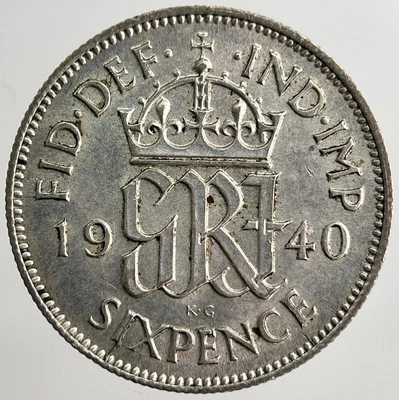 1940 George VI Sixpence Silver Coin | Very High Grade | a8151 - Image 1 of 2