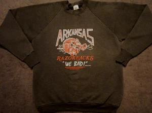 Vtg Unisex XL FOTL University Of Arkansas Razorbacks We Bad Graphic Sweatshirt - Picture 1 of 10