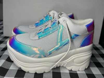 Sapato Feminino YRU Branco Plataforma Iridescente Matrixx Tamanho 7 Novo! RARO - Imagem 1 de 4