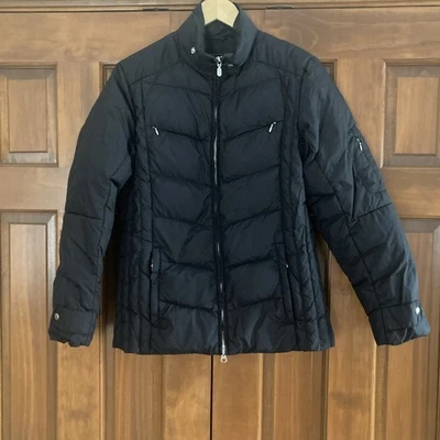 Lands End черный пуховик Куртка Пальто гуся выстеганная женщин маленький 6-8 - Изображение 1 из 4