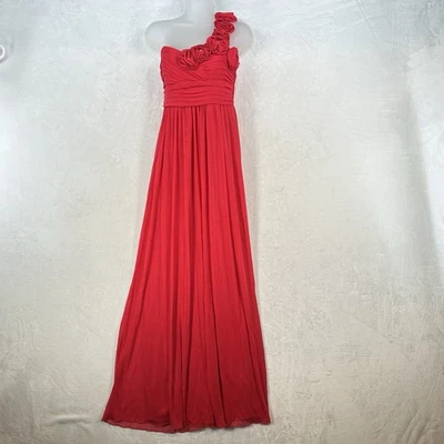 Vintage City Triangles Dress Juniors 5 Fuchsia Maxi Gown One Shoulder 3D Y2K - Image 1 of 4