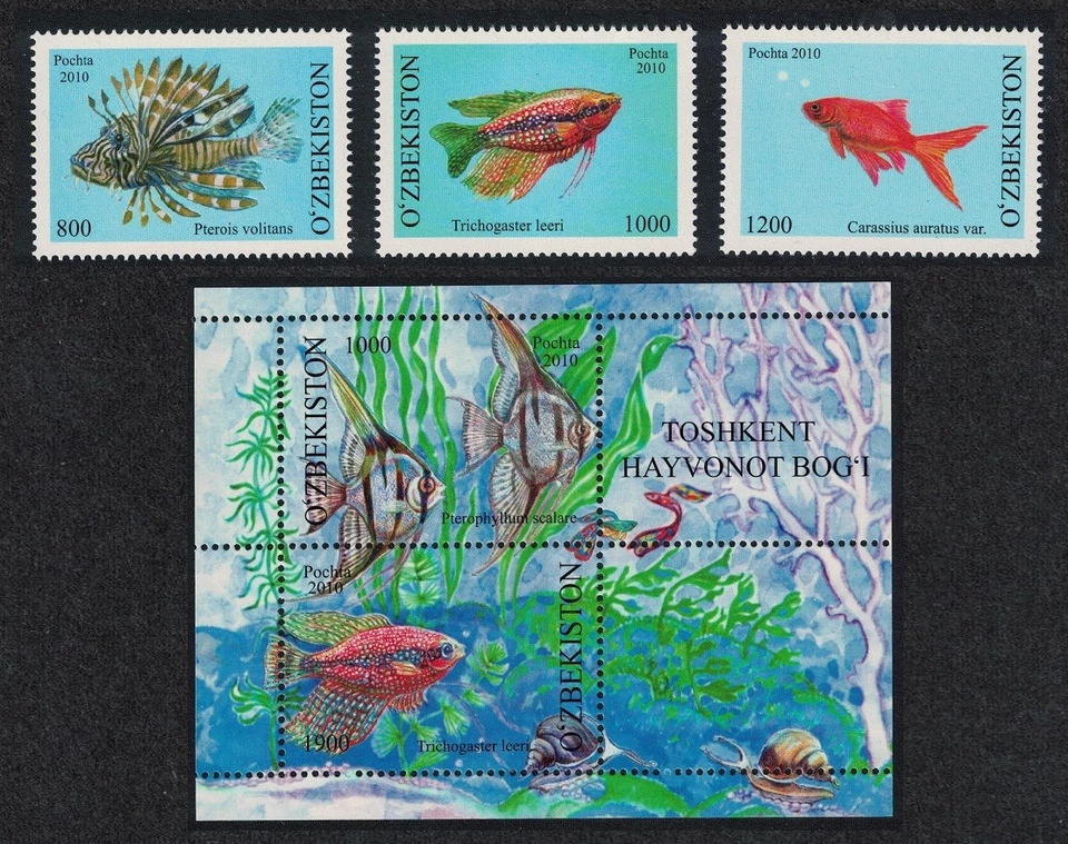 Uzbekistan Aquarium Fish 3v+MS 2010 MNH SG#745-MS748 MI#911-913+Block 58 - Image 1 of 1