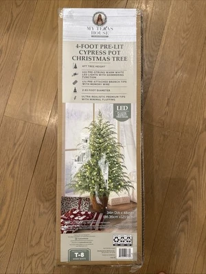 NEW, SEALED My Texas House 4FT Pre-Lit Cypress  Christmas Tree FREE SHIPPING!!!! - Image 1 of 4