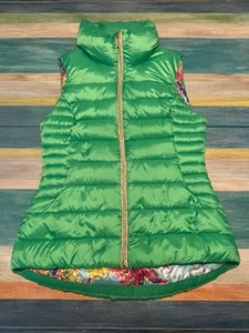 LILLY PULITZER GREEN ALLIE PACKABLE DOWN PUFFER VEST DOWN FILLING Size S - Picture 1 of 15