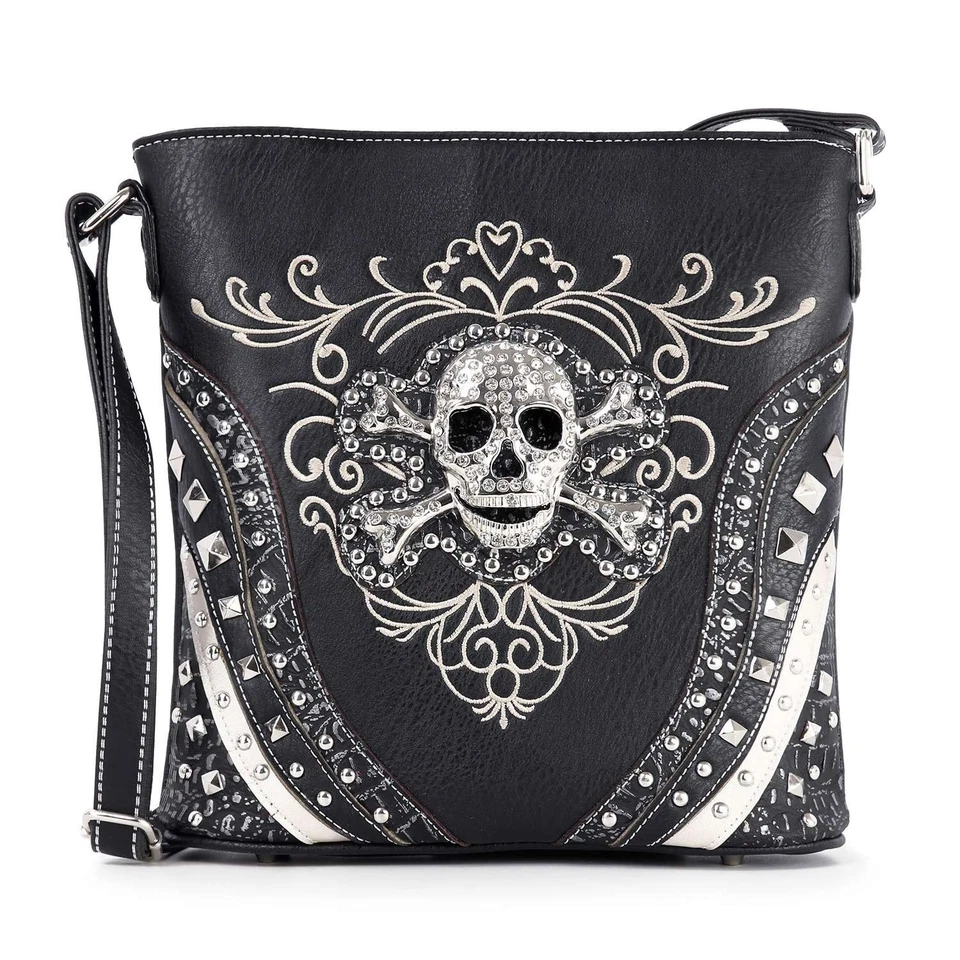 Nuevo Cartera Bandolera Bandolera Acentuada con Calavera, Bolso de Mano, Envío Gratis Foto 1 de 4